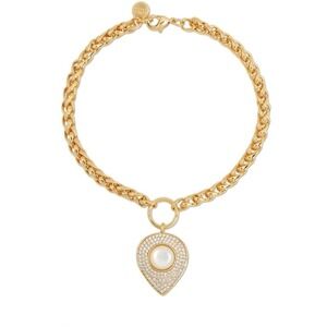 LEEADA Coronado Bracelet Moonstone Gold Tone Pave Crystal Charm